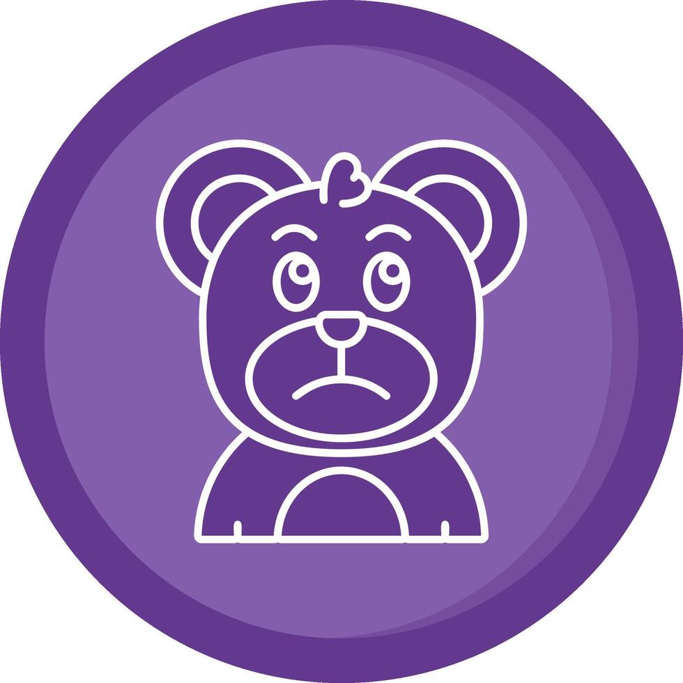 Sad Solid Purple Circle Icon vector