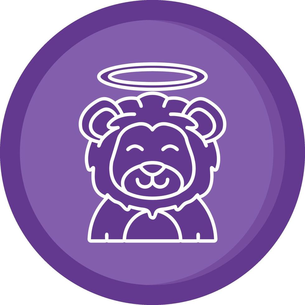 Angel Solid Purple Circle Icon vector