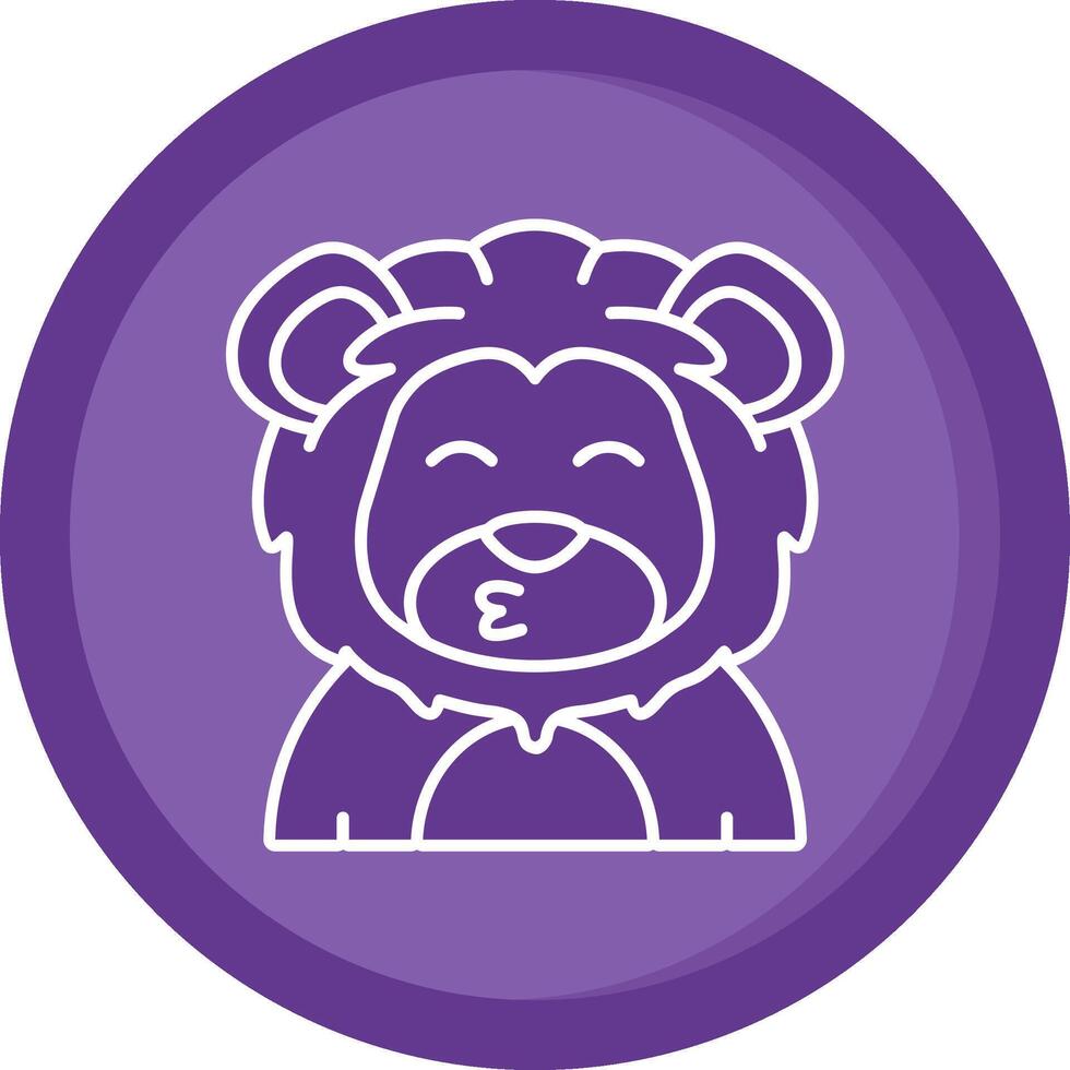 Kiss Solid Purple Circle Icon vector