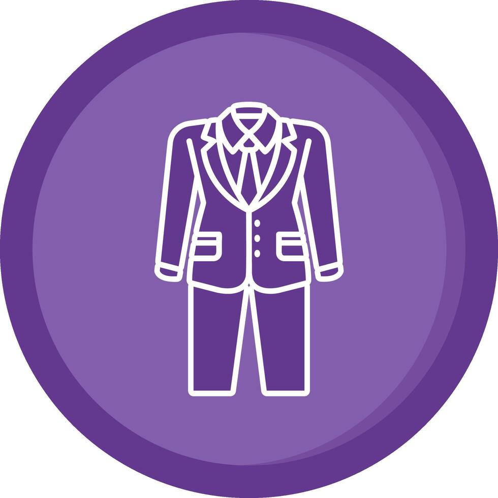 Suit Solid Purple Circle Icon vector