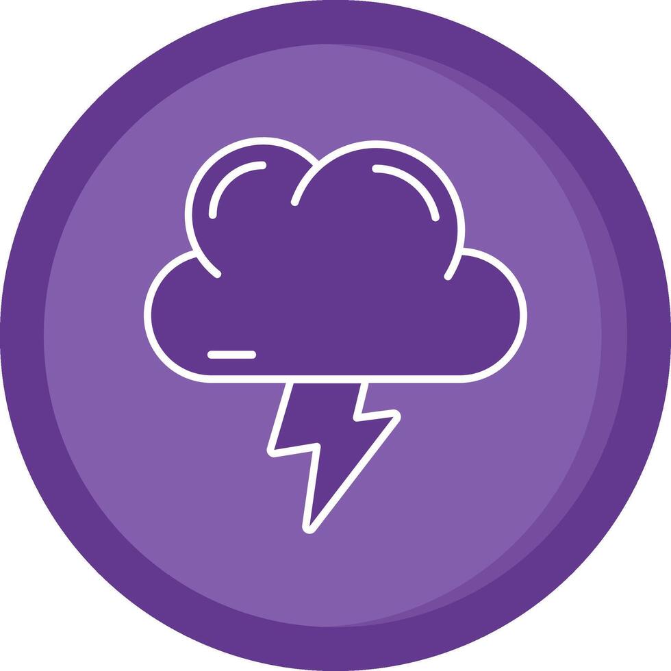 Lightning Solid Purple Circle Icon vector