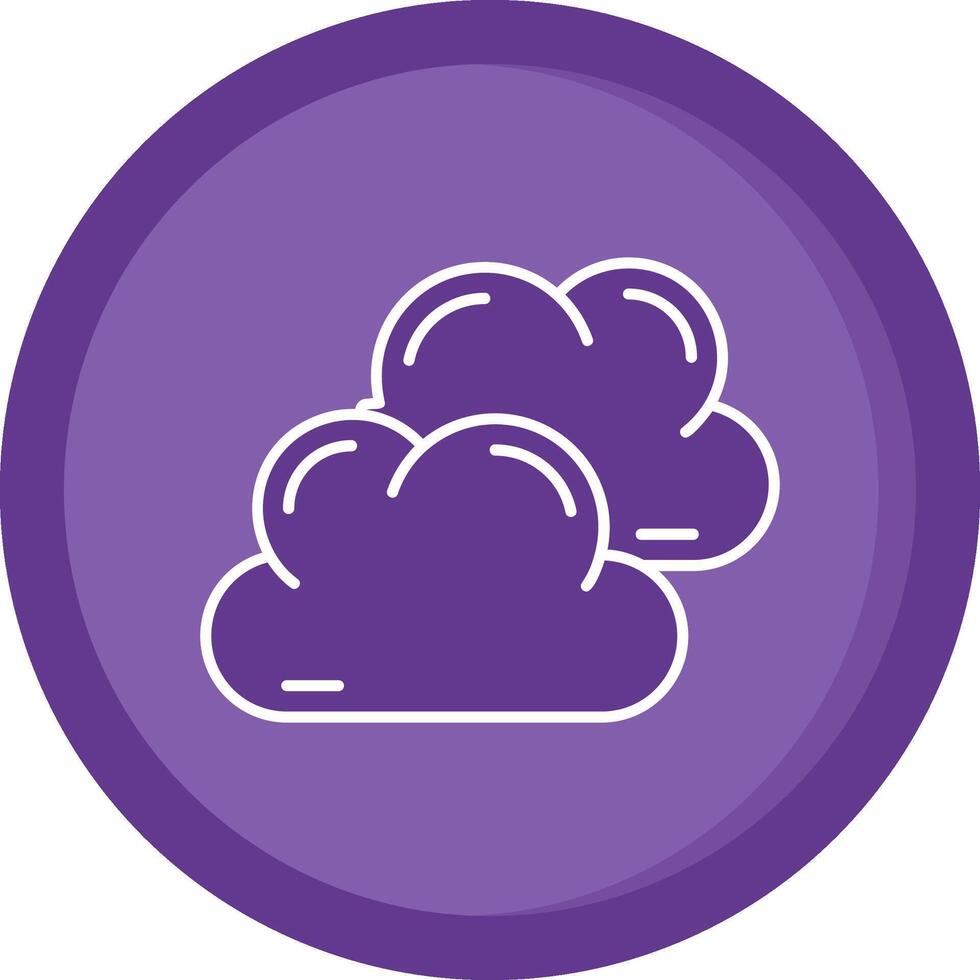 nublado sólido púrpura circulo icono vector