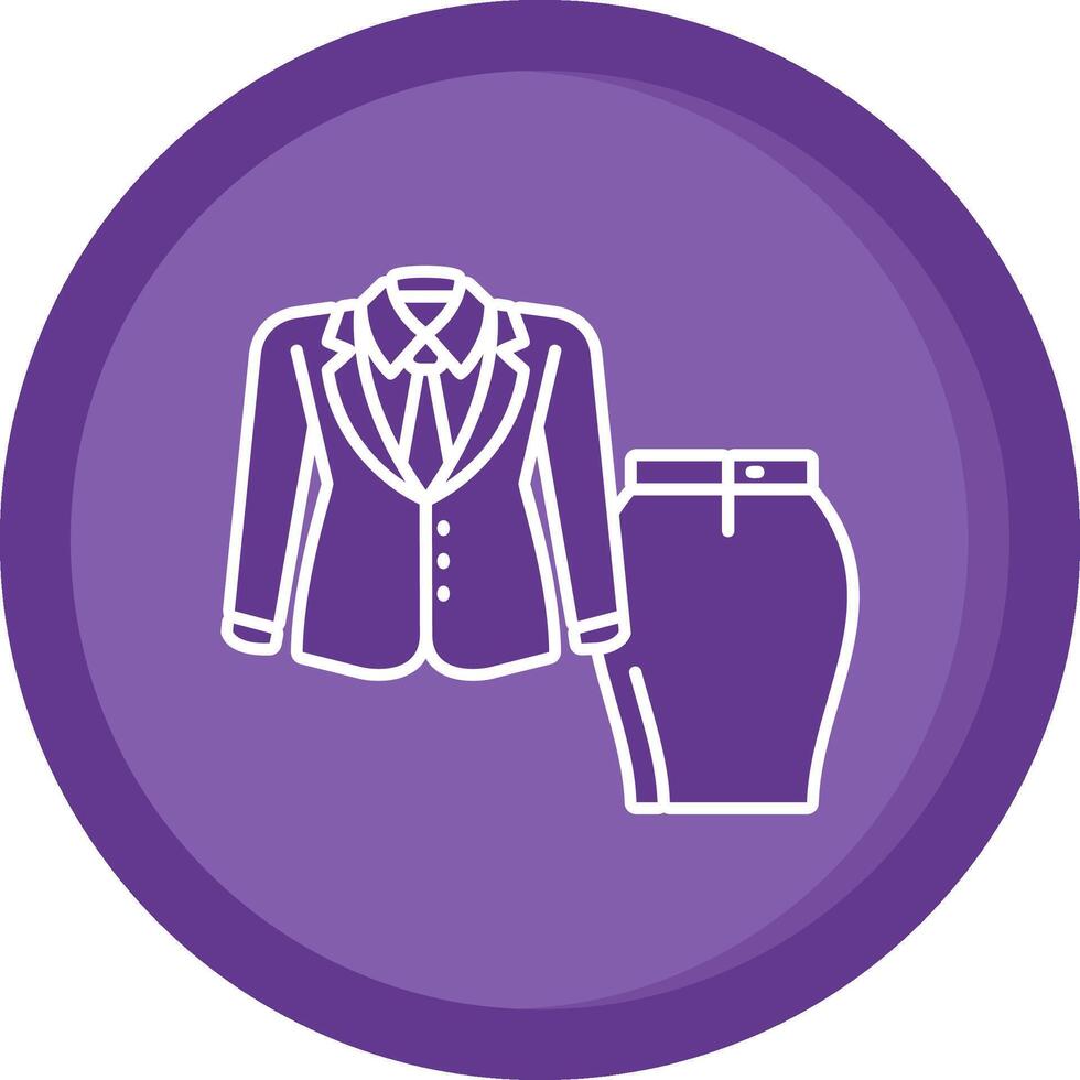 mujer traje sólido púrpura circulo icono vector