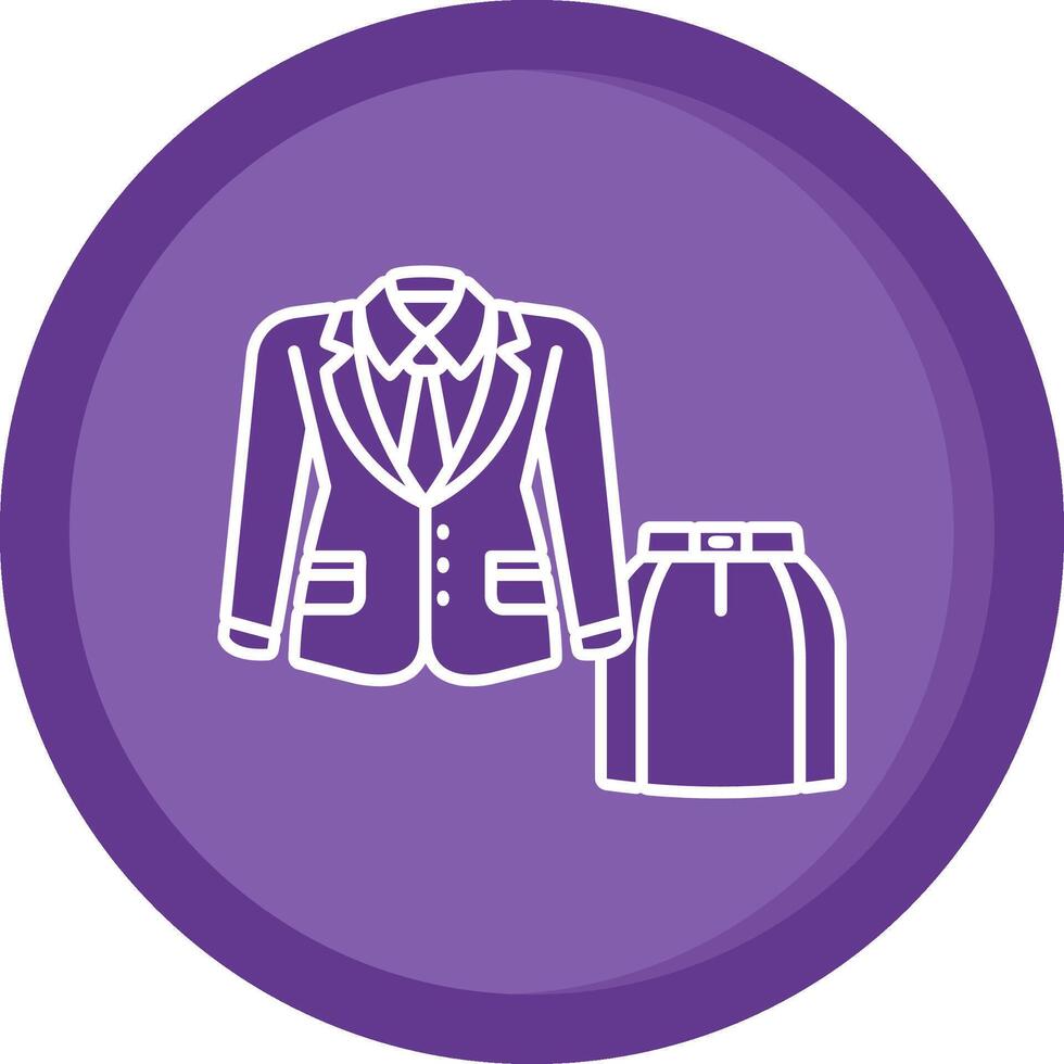 mujer traje sólido púrpura circulo icono vector