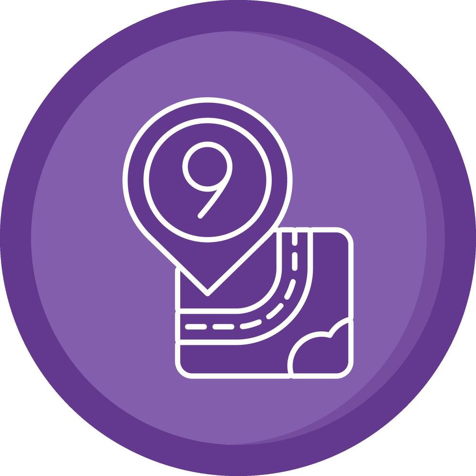 Nine Solid Purple Circle Icon vector