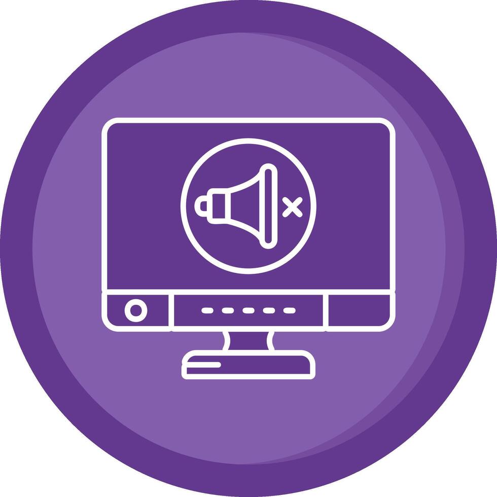 Mute Solid Purple Circle Icon vector