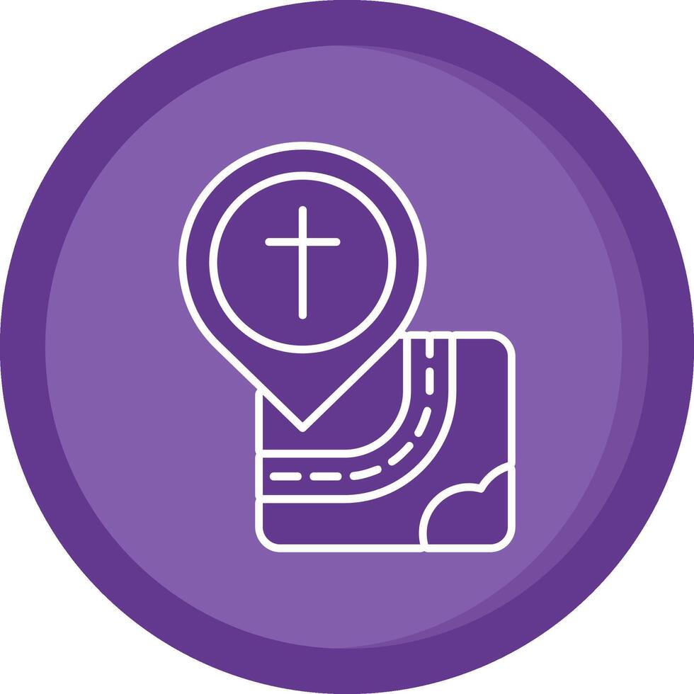 Iglesia sólido púrpura circulo icono vector