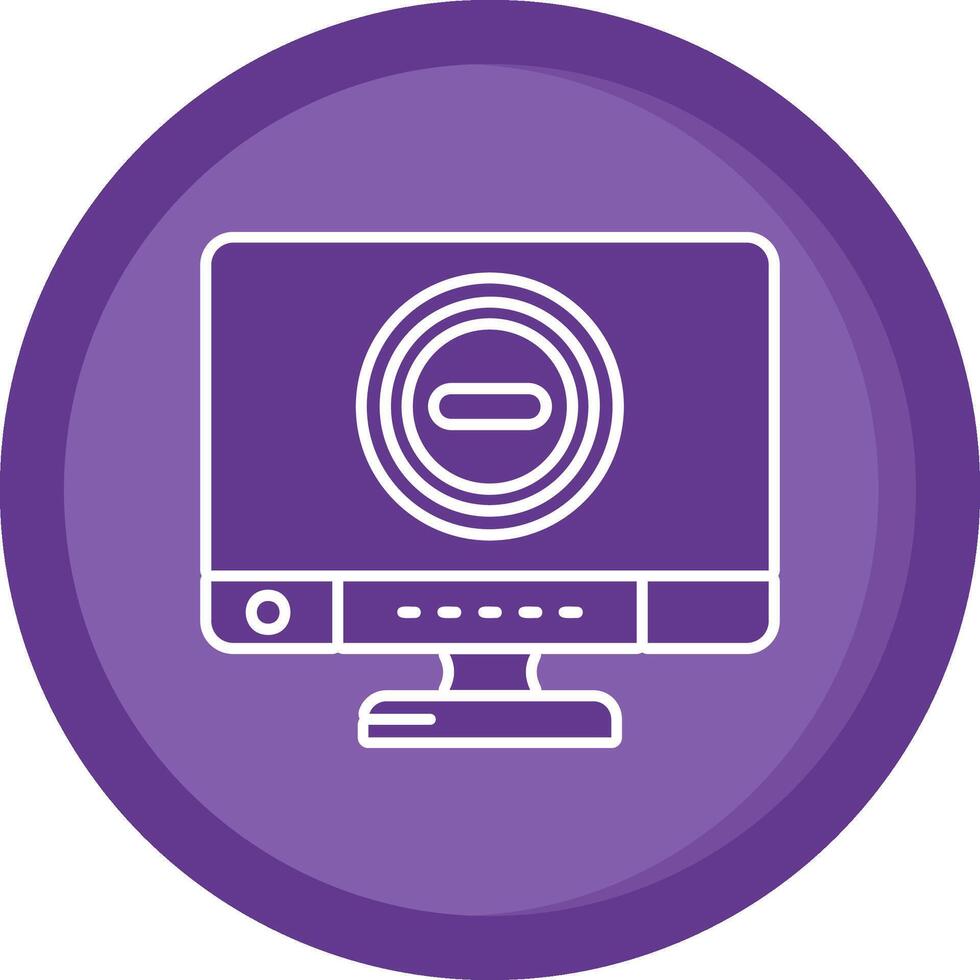 Stop Solid Purple Circle Icon vector