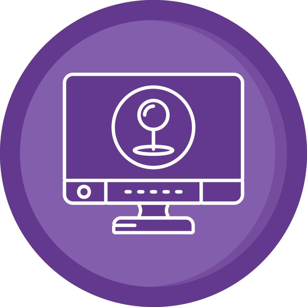 Pin Solid Purple Circle Icon vector