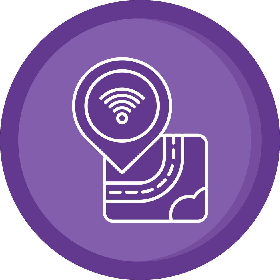 Wifi sólido púrpura circulo icono vector