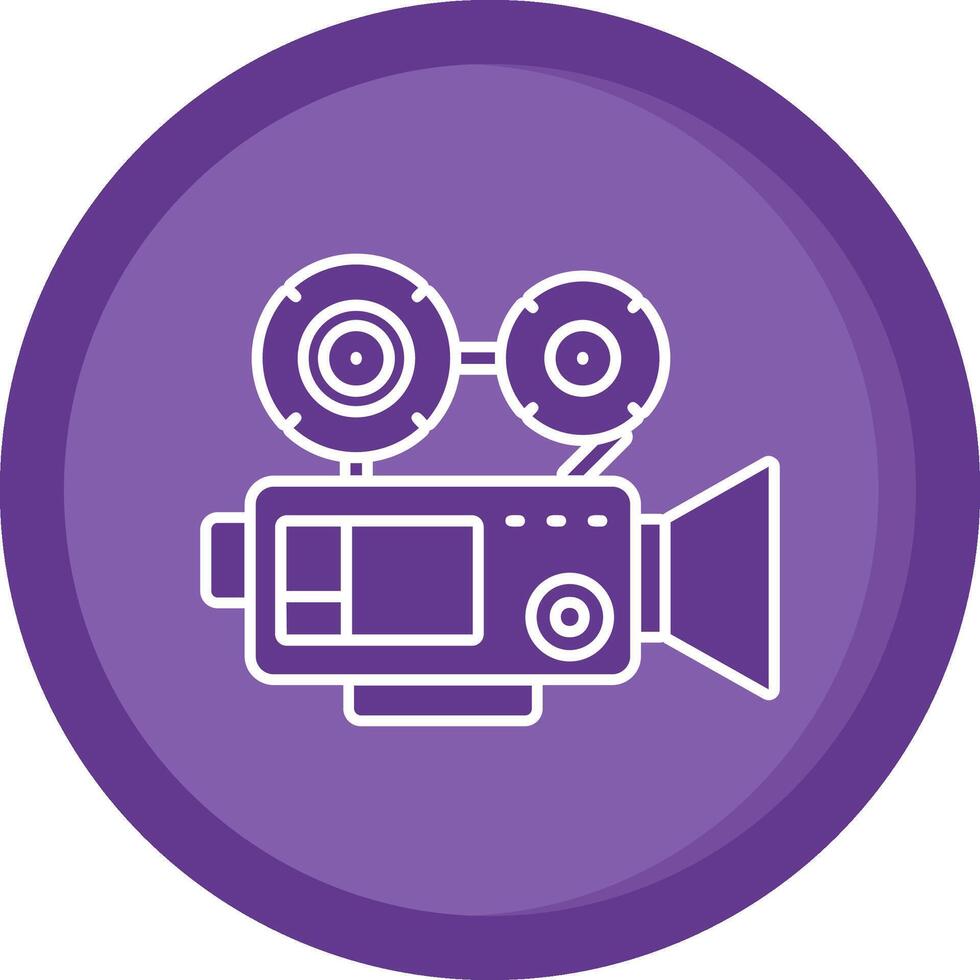 Video camera Solid Purple Circle Icon vector