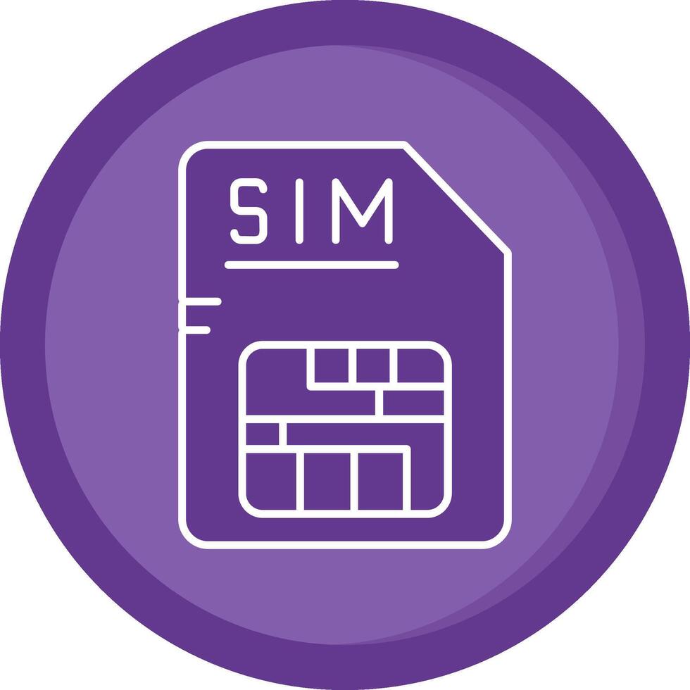 Sim Solid Purple Circle Icon vector