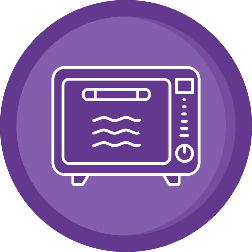 Oven Solid Purple Circle Icon vector