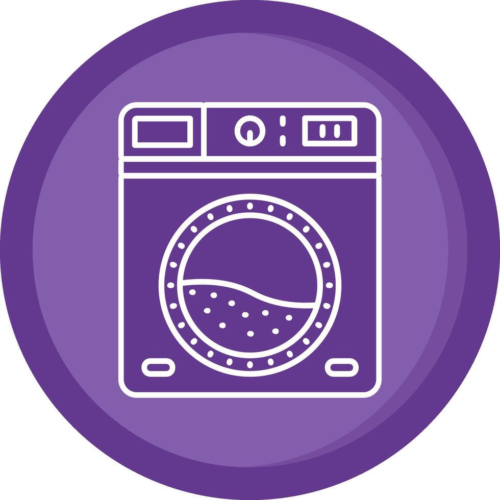 Laundry Solid Purple Circle Icon vector