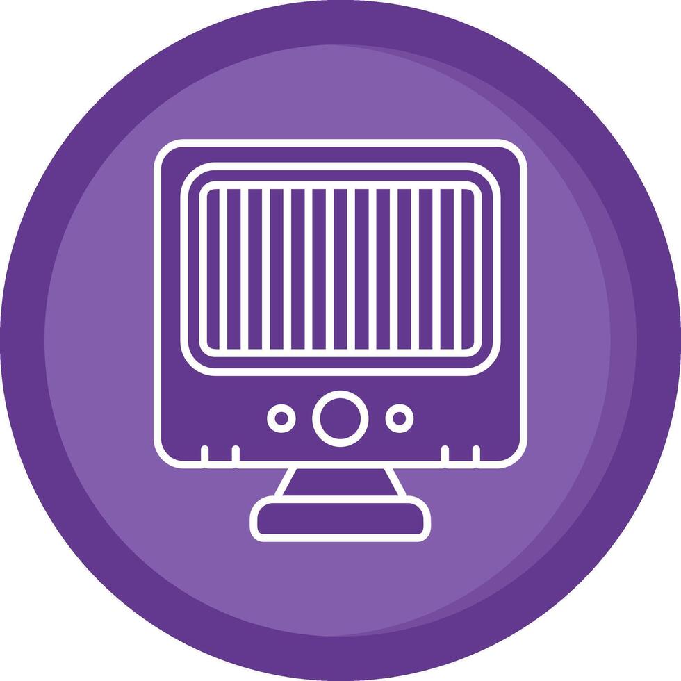 Heater Solid Purple Circle Icon vector