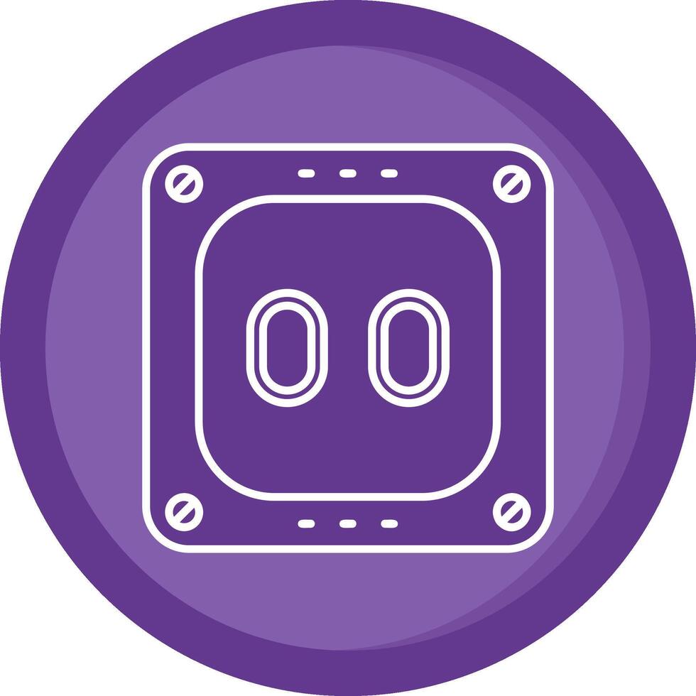 enchufe sólido púrpura circulo icono vector