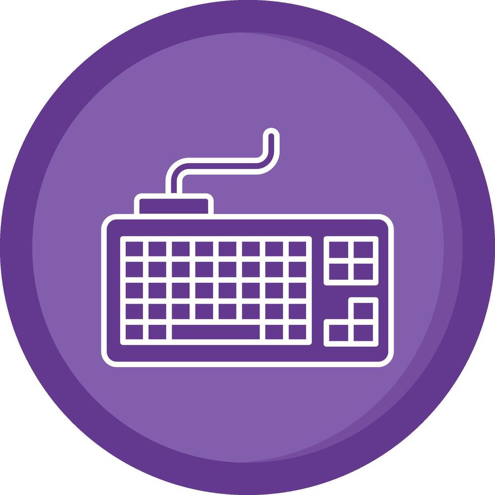 Keyboard Solid Purple Circle Icon vector