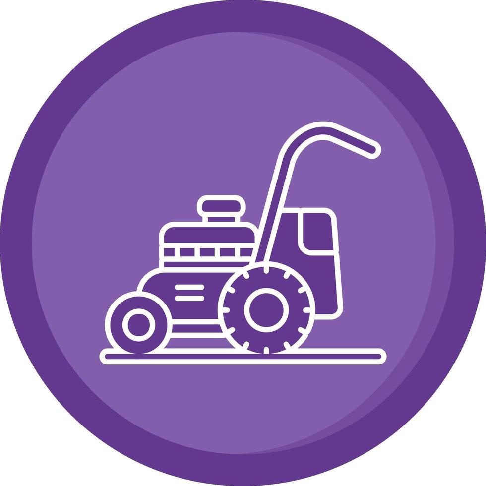 Mower Solid Purple Circle Icon vector