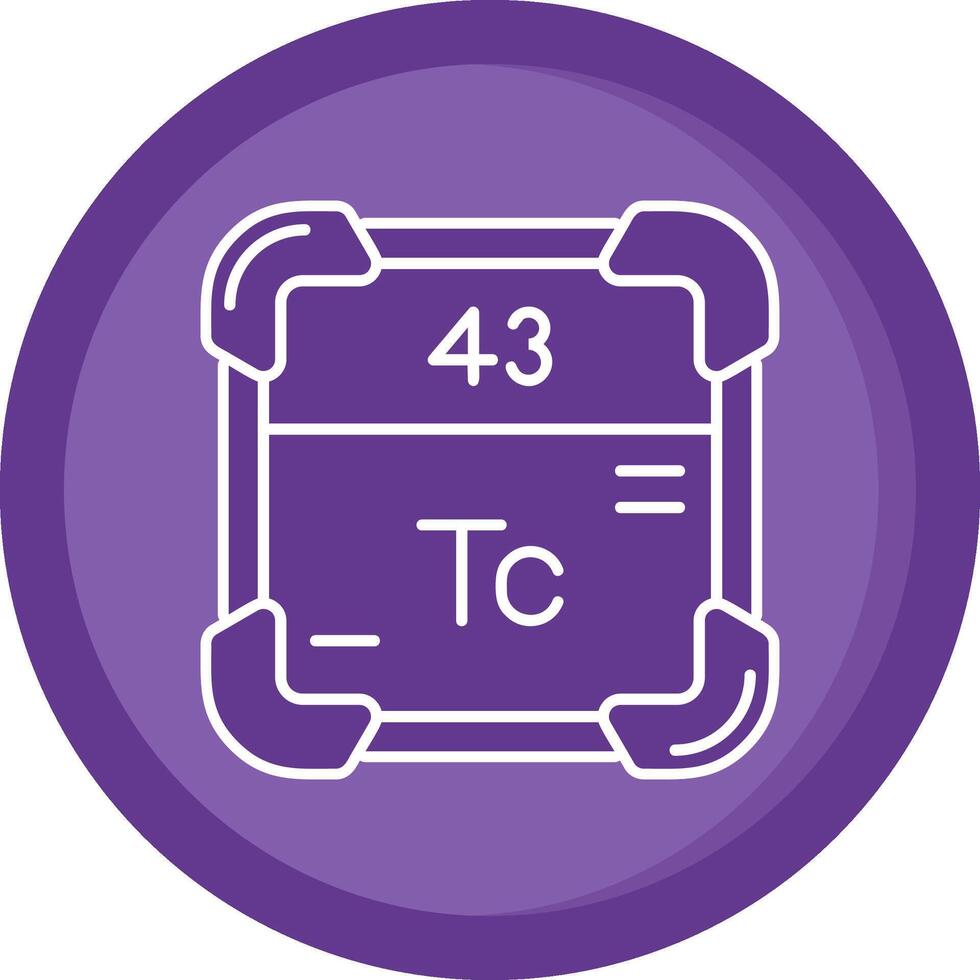 tecnecio sólido púrpura circulo icono vector