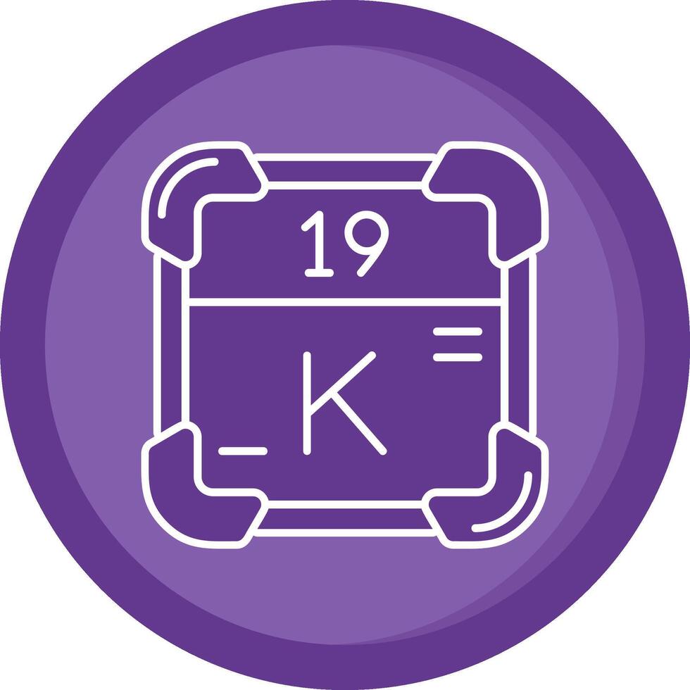 Potassium Solid Purple Circle Icon vector