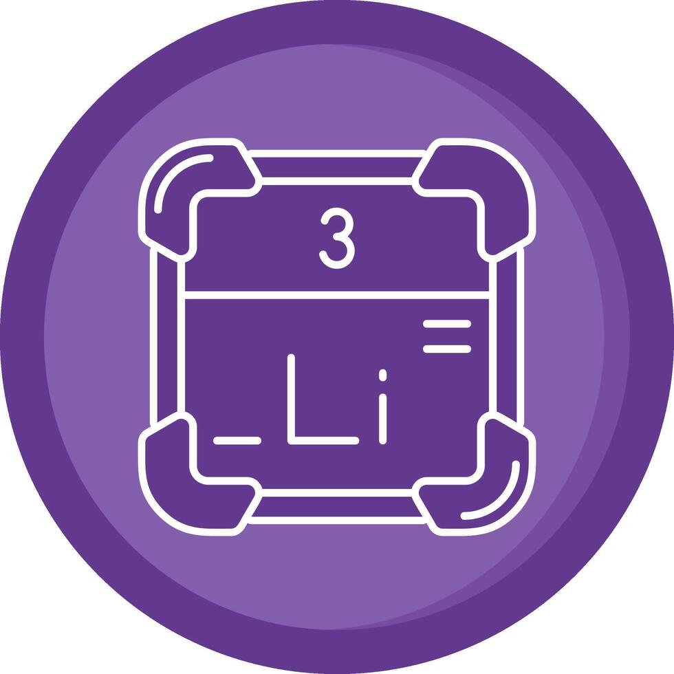 Lithium Solid Purple Circle Icon vector