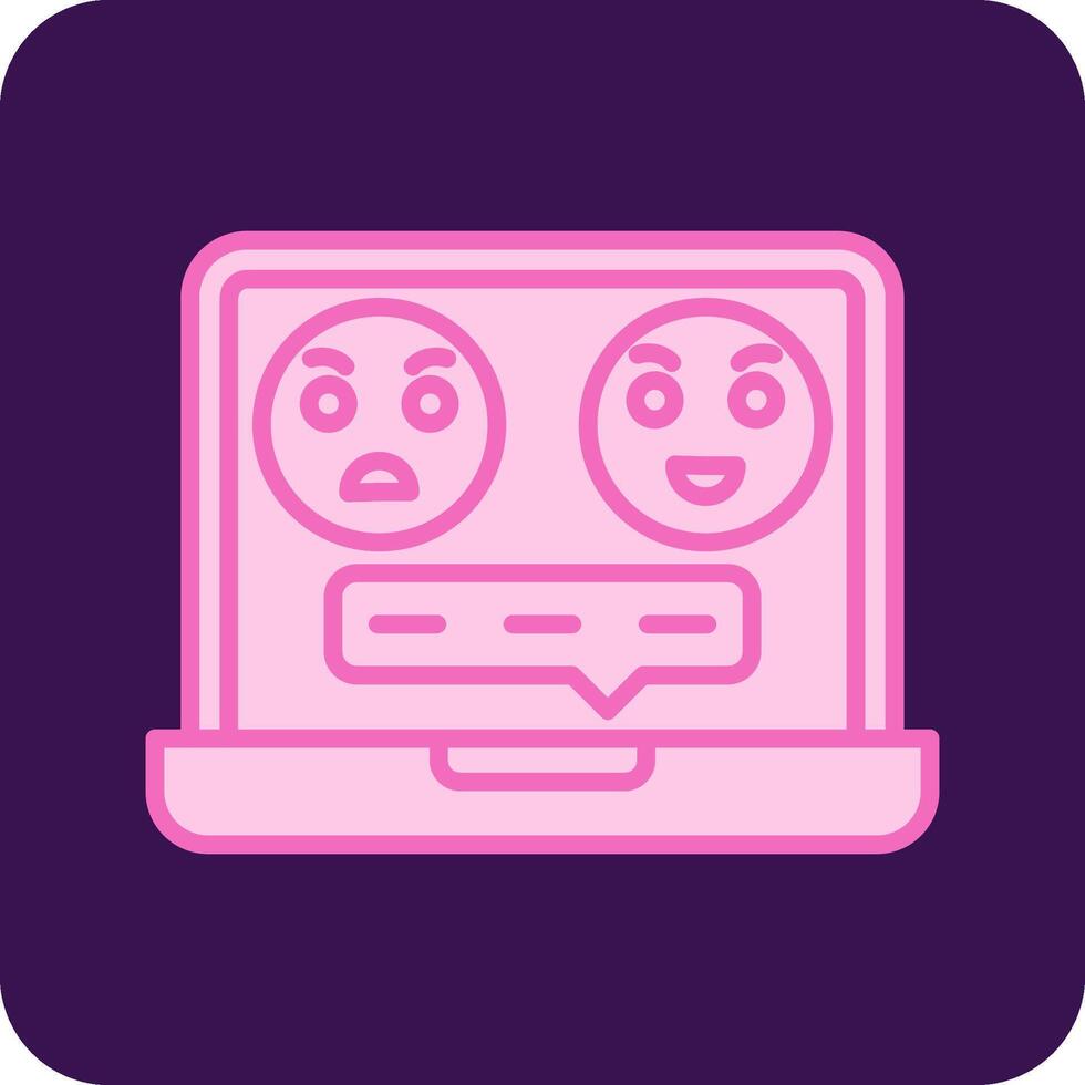 Laptop Chat Vector Icon