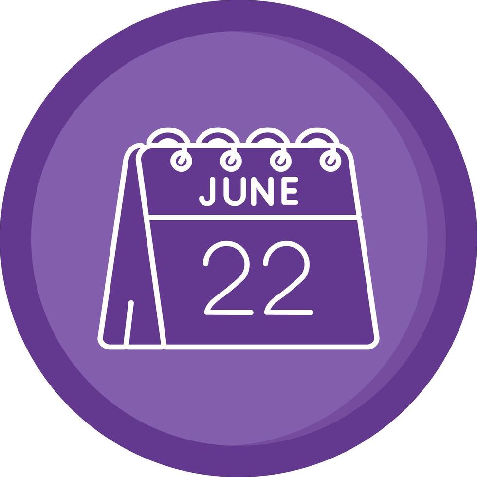 22nd of June Solid Purple Circle Icon vector