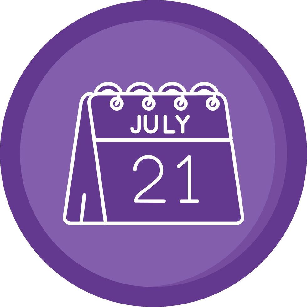 21st of July Solid Purple Circle Icon vector