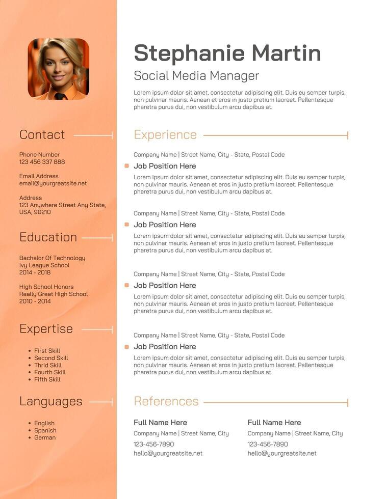 Peach Fuzz Resume Template