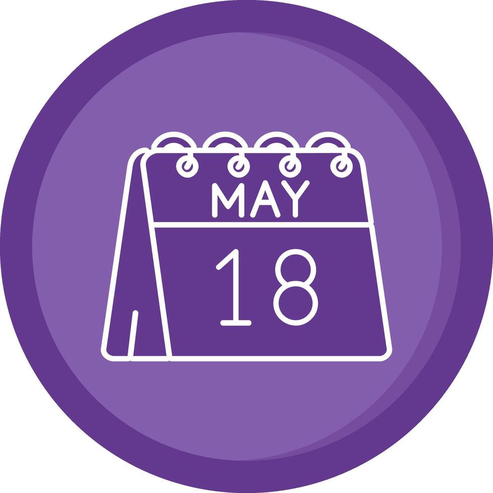 18 de mayo sólido púrpura circulo icono vector