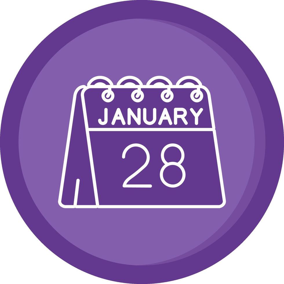 28th of January Solid Purple Circle Icon vector