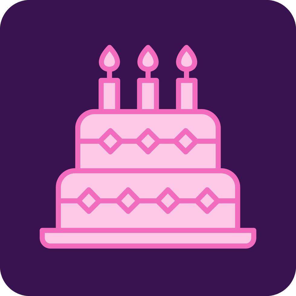 icono de vector de pastel de cumpleaños