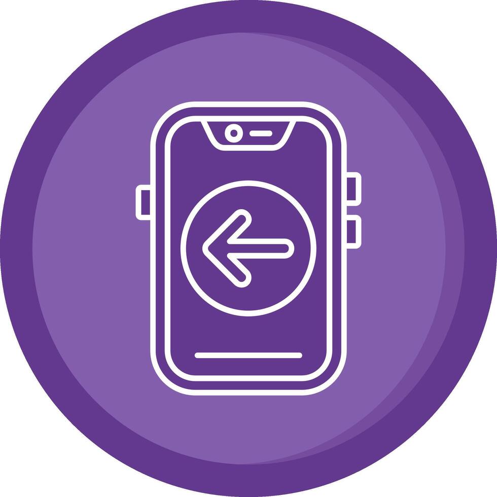 Back Solid Purple Circle Icon vector