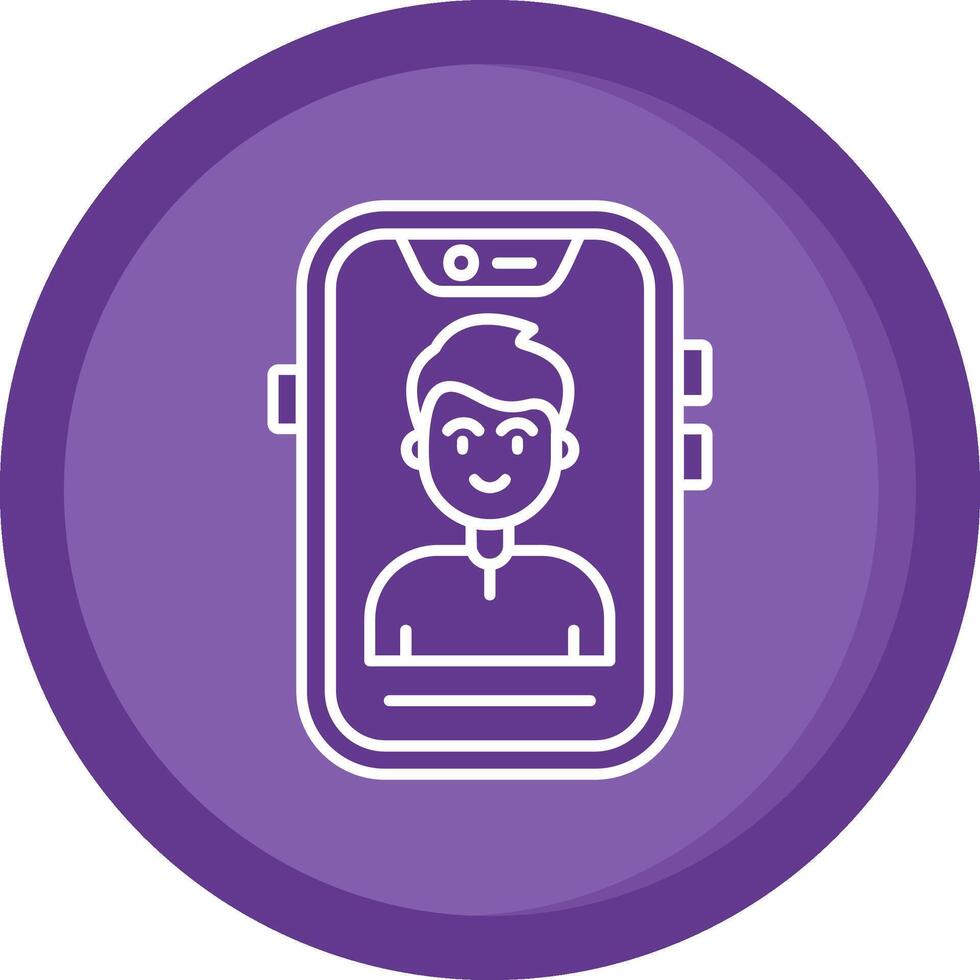 User Solid Purple Circle Icon vector