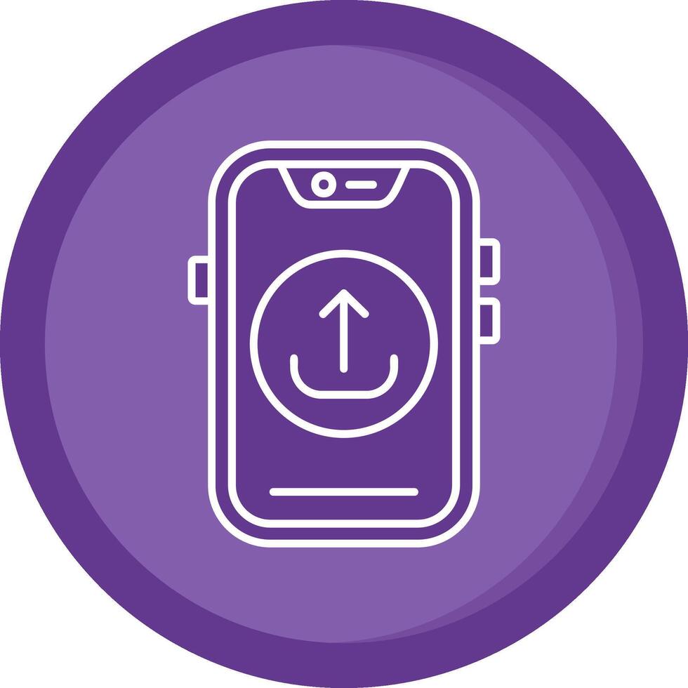 Upload Solid Purple Circle Icon vector