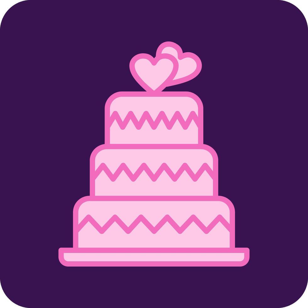 icono de vector de pastel de bodas