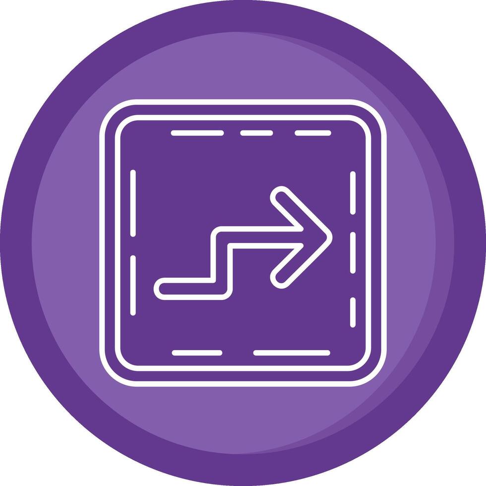 Zigzag Solid Purple Circle Icon vector