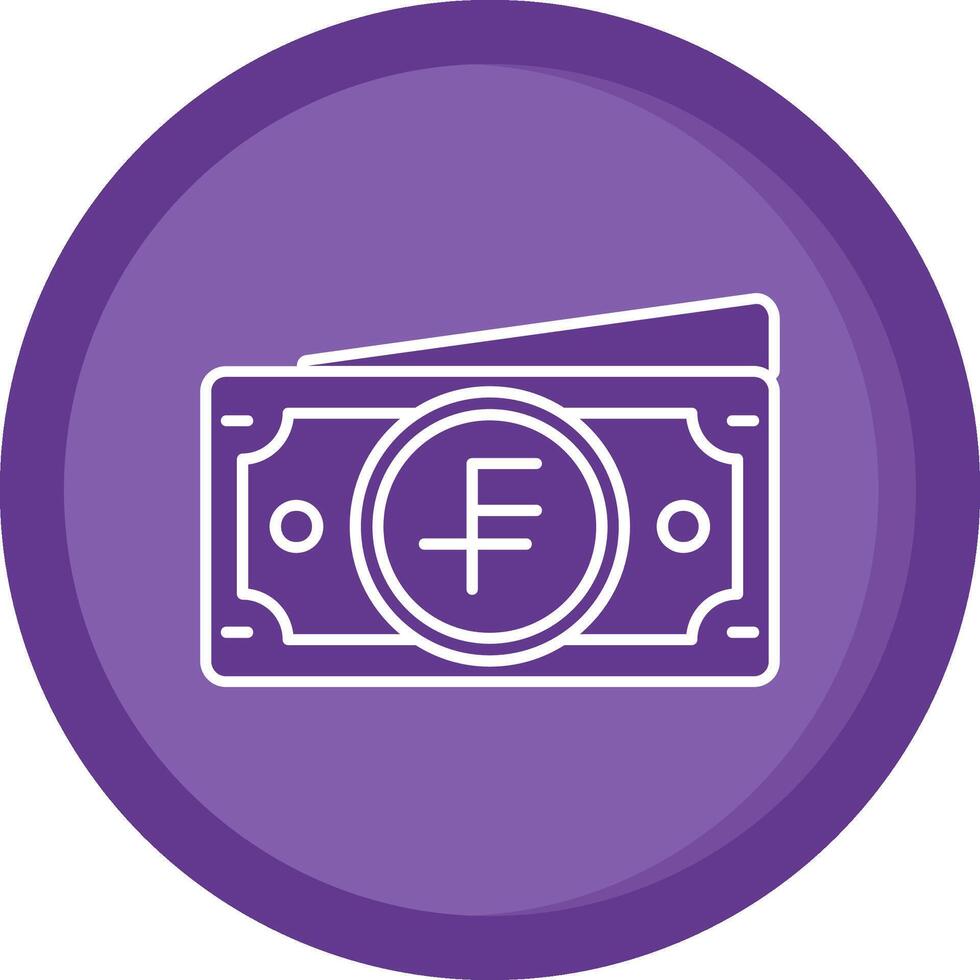 Swiss franc Solid Purple Circle Icon vector