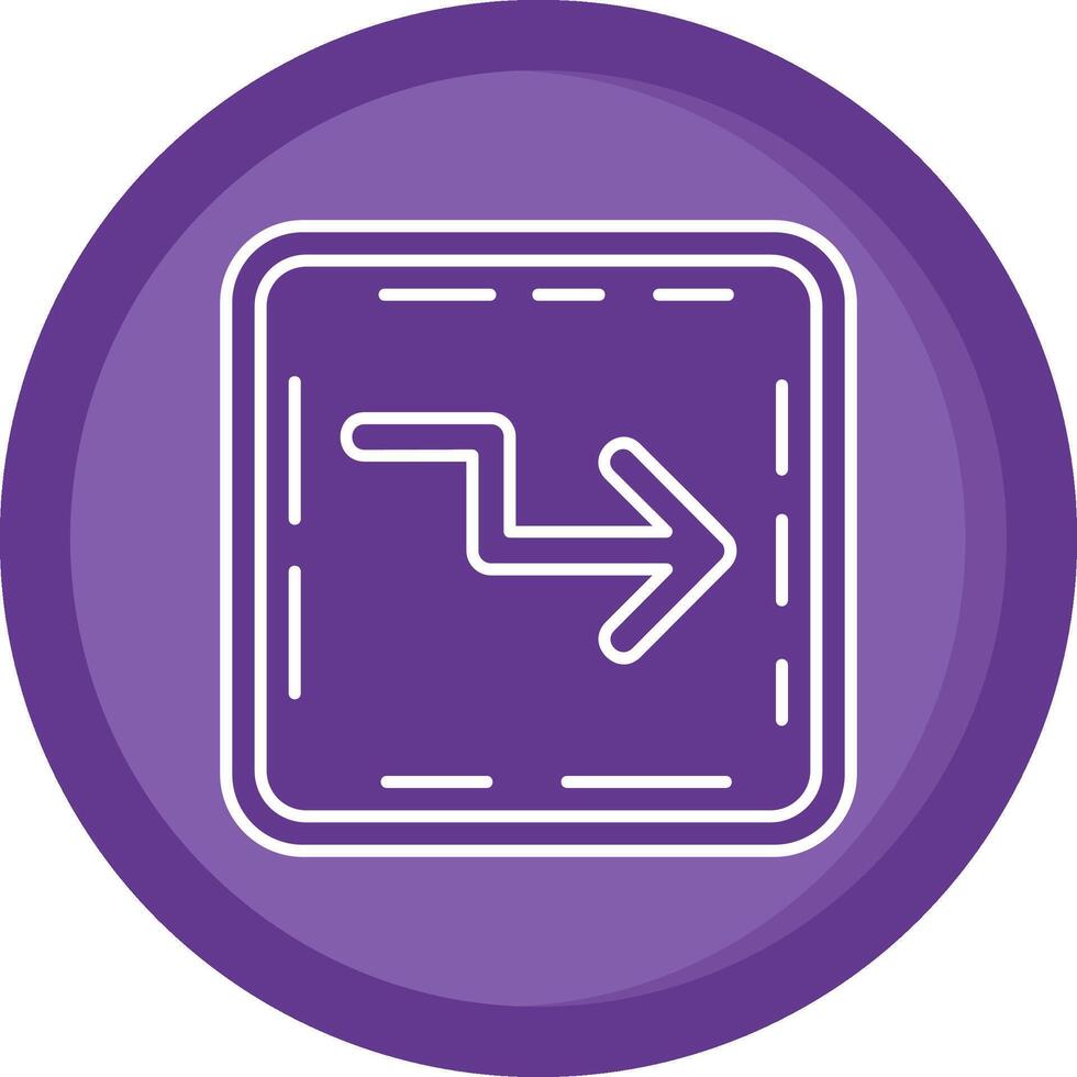 Zigzag Solid Purple Circle Icon vector