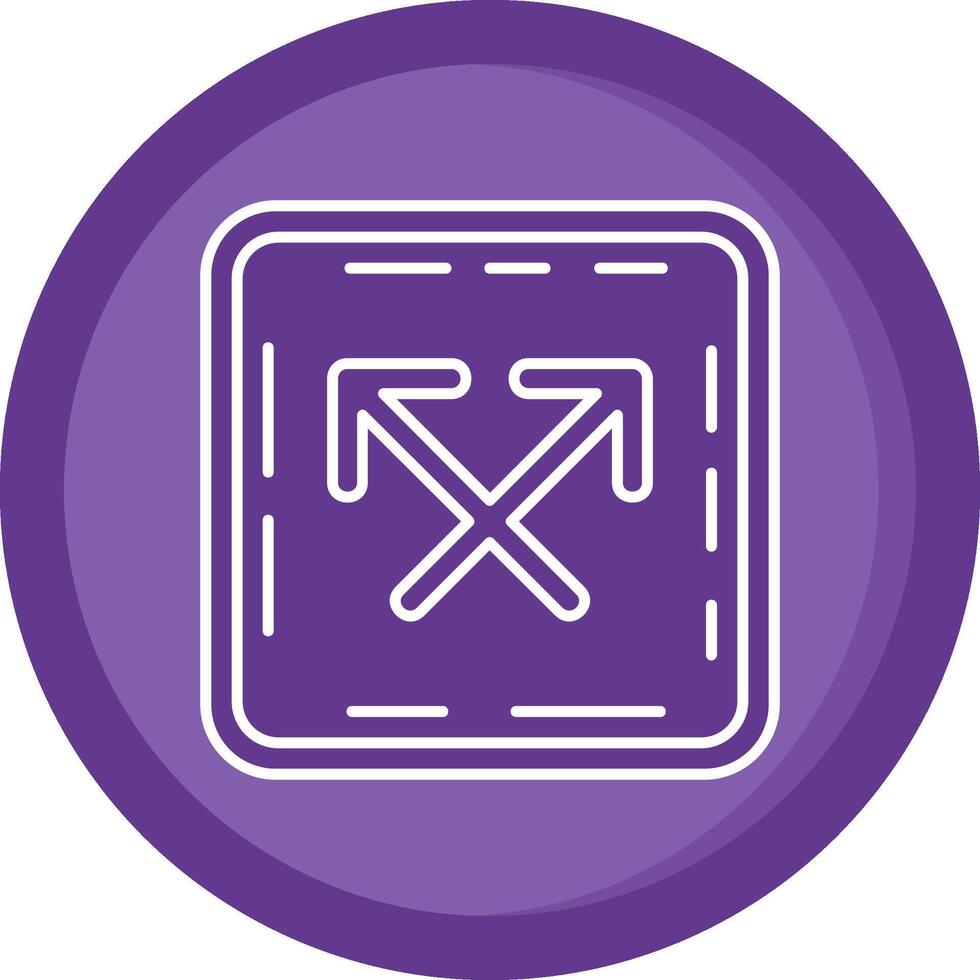 Intersect Solid Purple Circle Icon vector