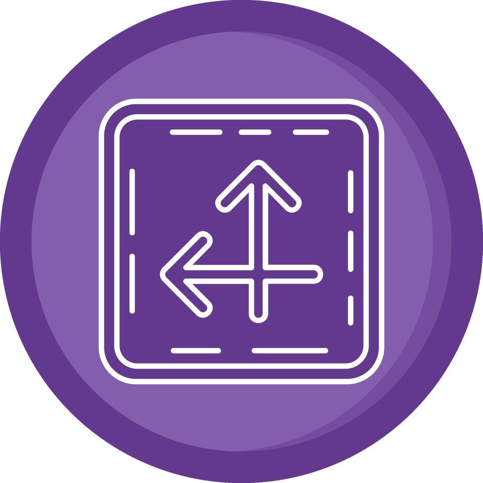 Intersect Solid Purple Circle Icon vector