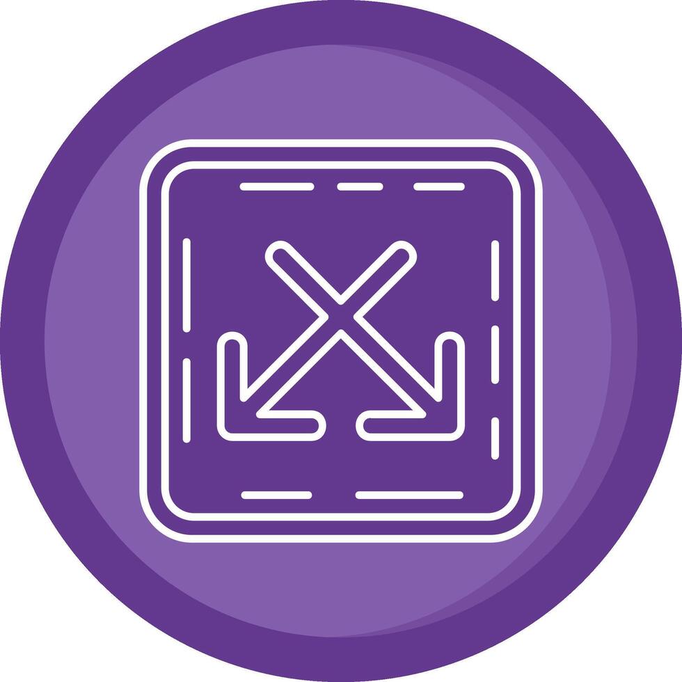 Intersect Solid Purple Circle Icon vector