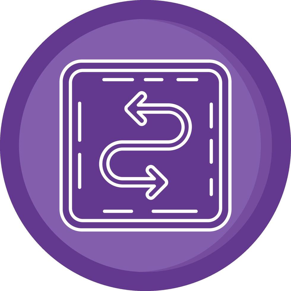 Zigzag Solid Purple Circle Icon vector