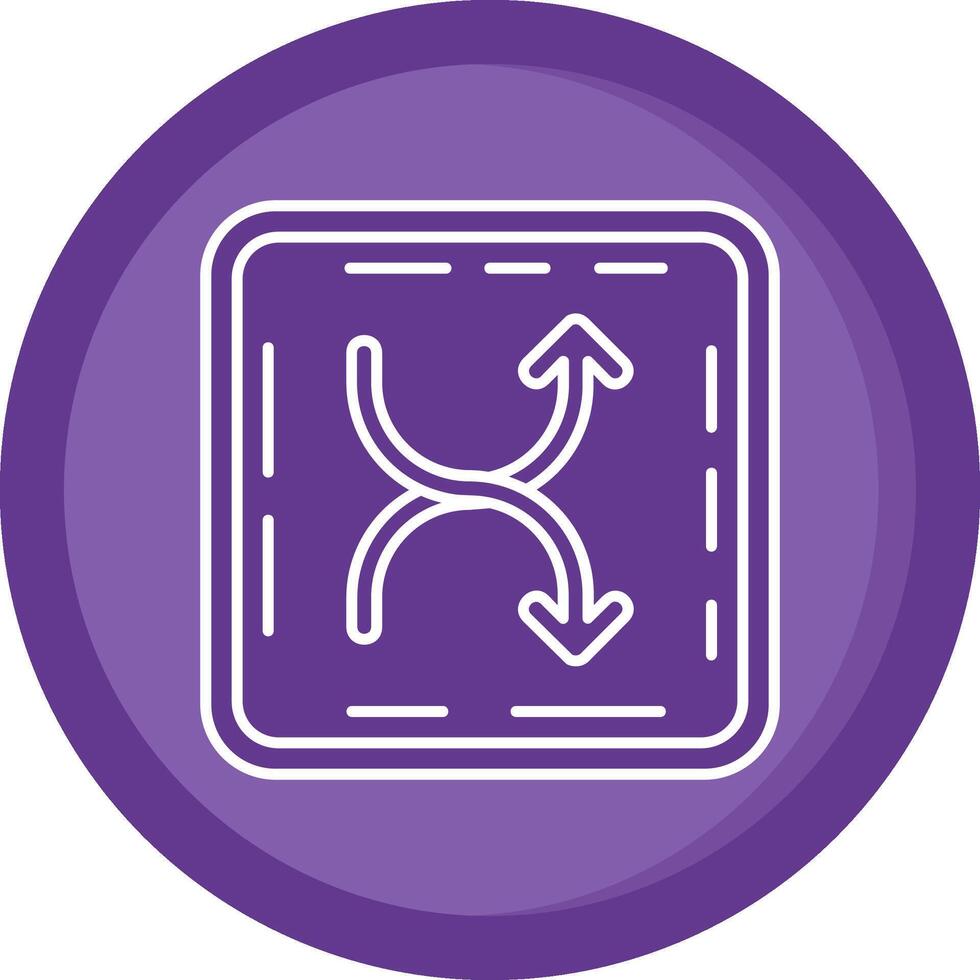 Shuffle Solid Purple Circle Icon vector