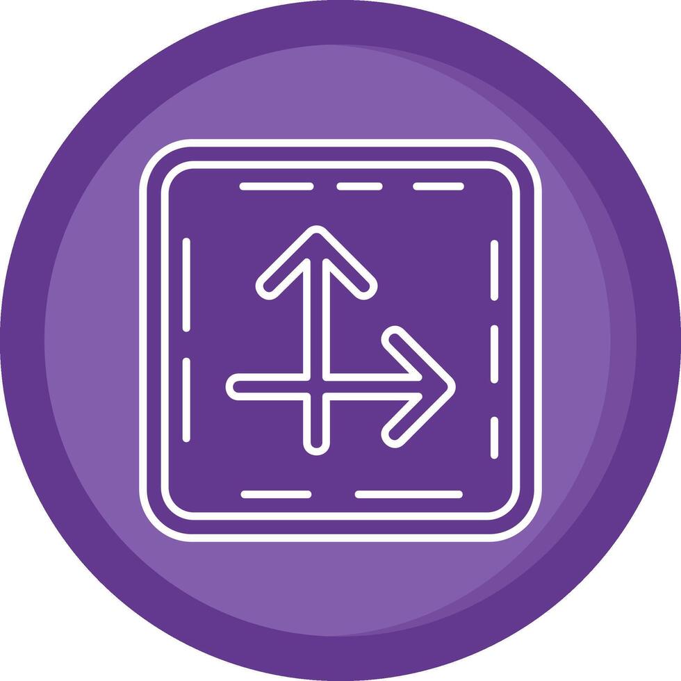 Intersect Solid Purple Circle Icon vector
