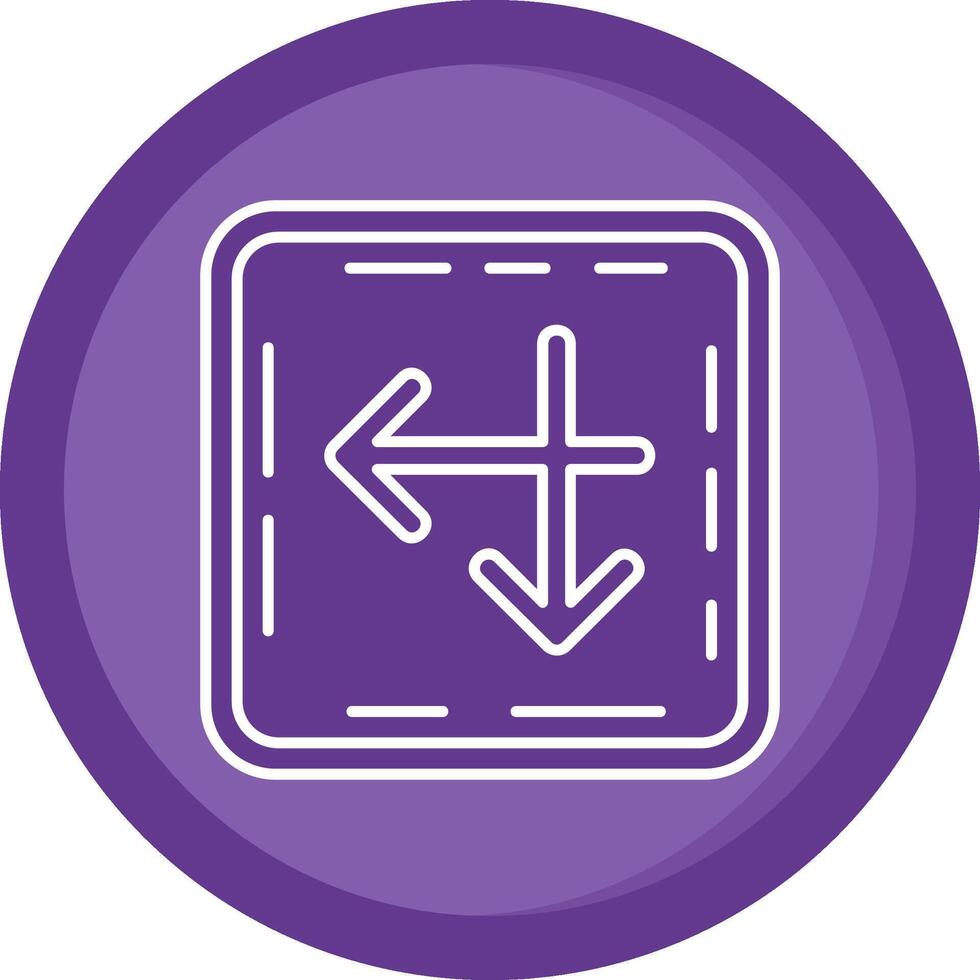 Intersect Solid Purple Circle Icon vector