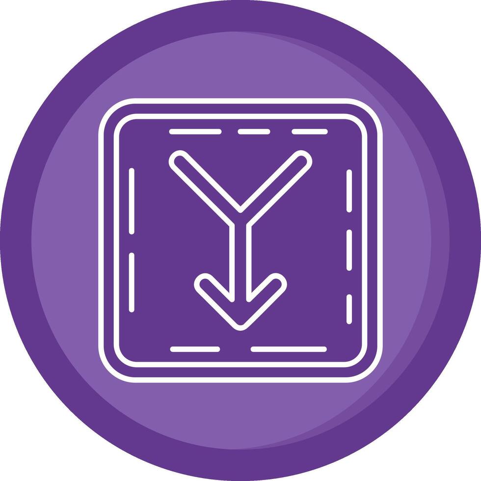 Merge Solid Purple Circle Icon vector