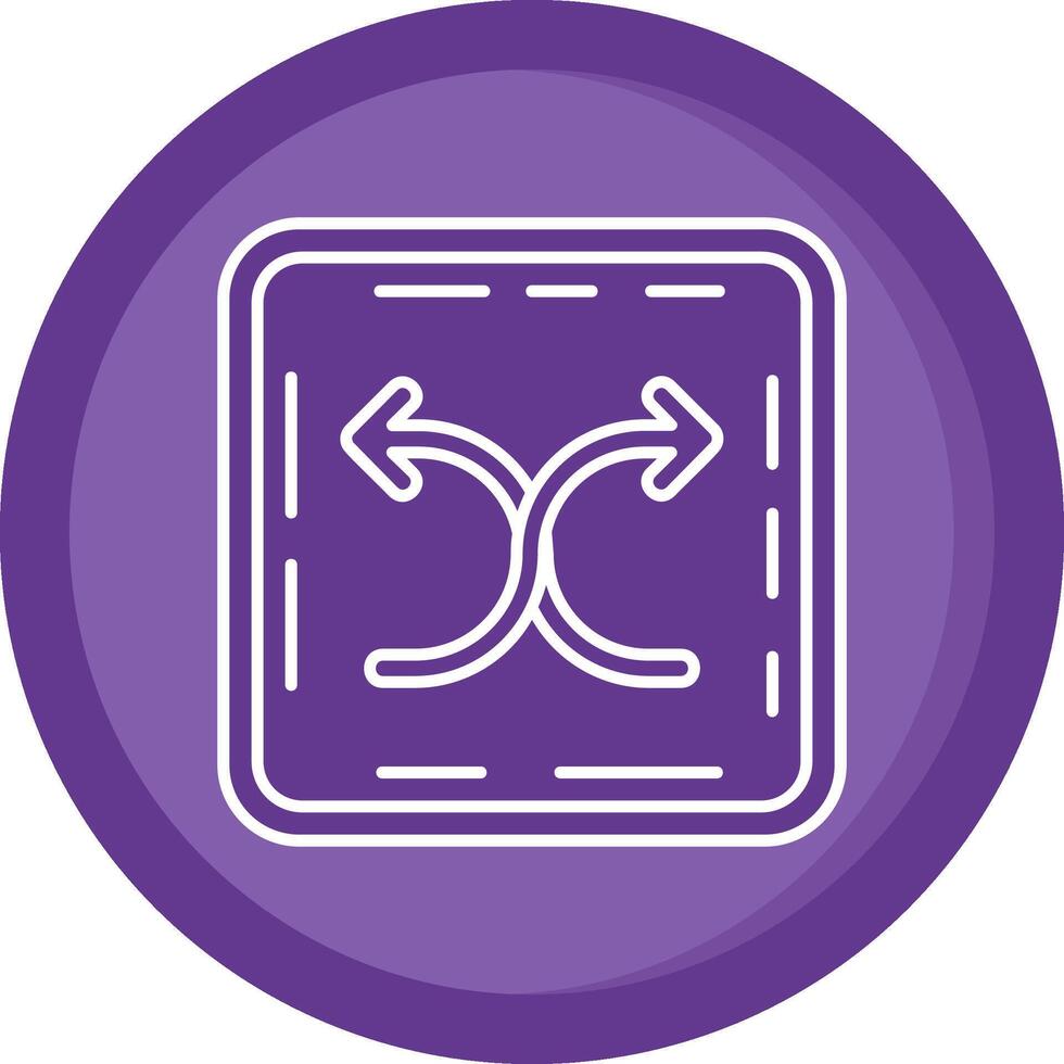 Shuffle Solid Purple Circle Icon vector