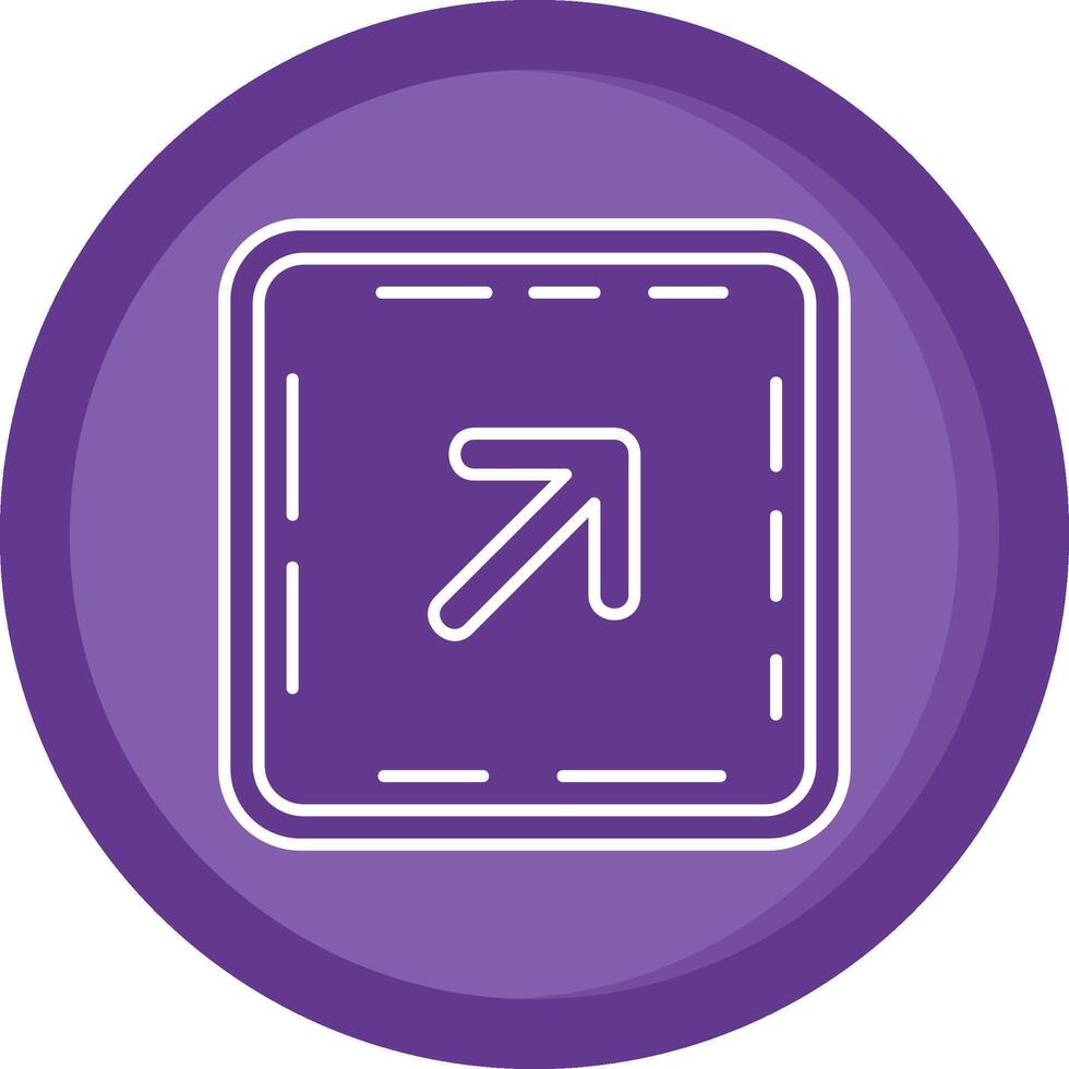 Up right arrow Solid Purple Circle Icon vector