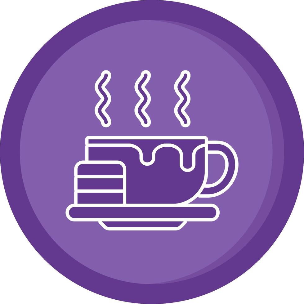 Cookie and milk Solid Purple Circle Icon vector